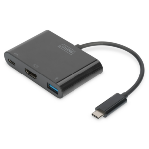 Digitus USB Typ-C auf HDMI Multiport Adapter 3-Port schwarz DA-70855