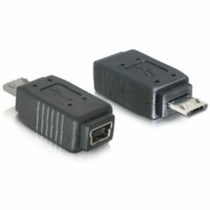 DeLOCK USB 2.0 Adapter micro-B St. zu mini USB 5pin Bu. 65063 schwarz
