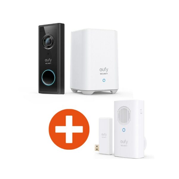 Eufy Video Türklingel Doorbell DualCam 2K Pro batteriebetrieben mit Base & Chime