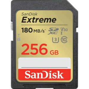 SanDisk Extreme 256GB SDXC Speicherkarte 2022 (bis zu 180MB/s