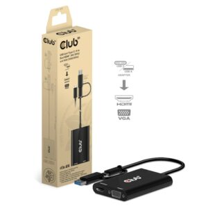 Club 3D USB 3.2 Splitter Type-C/-A zu Dual HDMI (4K/30Hz) + VGA CSV-1611