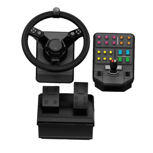 Logitech G SAITEK Farming Simulator Lenkrad Pedale und Seitenkonsole