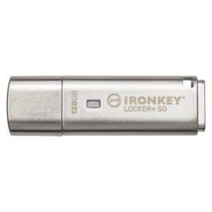 Kingston 128 GB IronKey Locker+ 50 Verschlüsselter USB-Stick Metall USB 3.2 Gen1