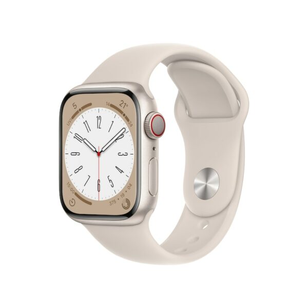 Apple Watch Series 8 LTE 41mm Aluminium Polarstern Sportarmband Polarstern