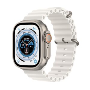 Apple Watch Ultra LTE 49mm Titanium Ocean Armband Weiß