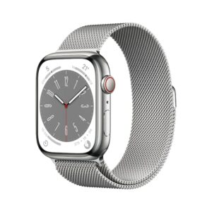 Apple Watch Series 8 LTE 45mm Edelstahl Silber Milanaise Silber