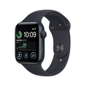Apple Watch SE (2. Gen) GPS 44mm Aluminium Space Grau Sportarmband Mitternacht