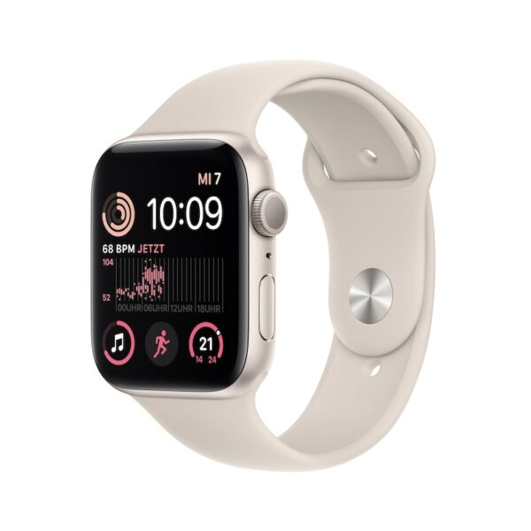 Apple Watch SE (2. Gen) GPS 44mm Aluminium Polarstern Sportarmband Polarstern