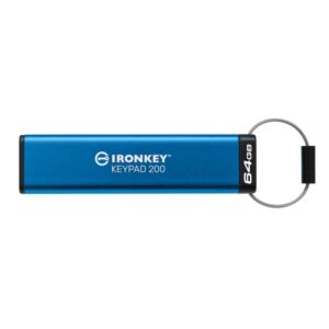 Kingston 64 GB IronKey Keypad 200 Verschlüsselter USB-Stick Metall USB 3.2 Gen1