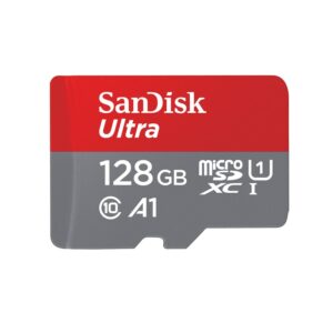 SanDisk Ultra 128 GB microSDXC Speicherkarte Kit (2022) bis 140 MB/s C10