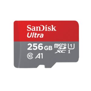 SanDisk Ultra 256 GB microSDXC Speicherkarte Kit (2022) bis 150 MB/s C10