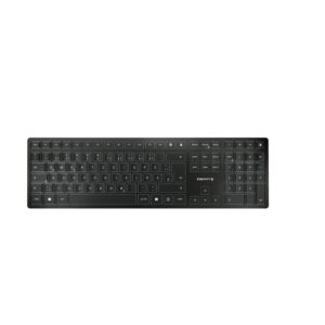 CHERRY KW 9100 Slim kabellose Tastatur Schwarz-Silber