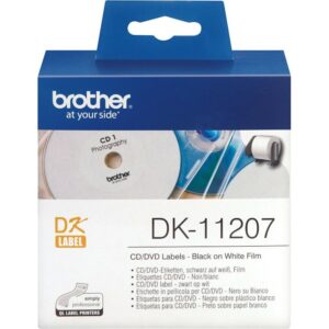 Brother DK-11207 Rundetiketten – schwarz auf weiß