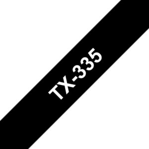 Brother TX-335 Schriftbandkassette 12mm x 15m weiß auf schwarz