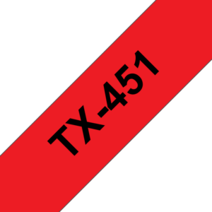 Brother TX-451 Schriftbandkassette 24mm x 15m schwarz auf rot
