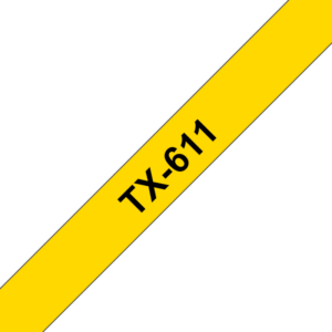 Brother TX-611 Schriftbandkassette 6mm x 15m schwarz auf gelb