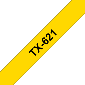 Brother TX-621 Schriftbandkassette 9mm x 15m schwarz auf gelb