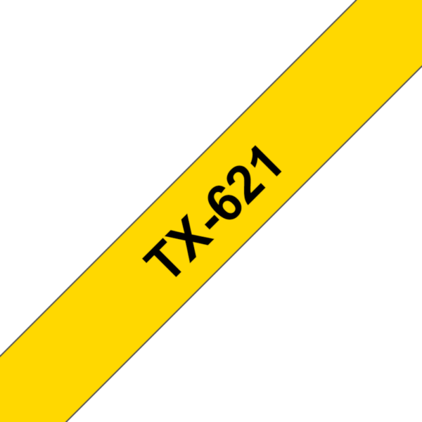 Brother TX-621 Schriftbandkassette 9mm x 15m schwarz auf gelb