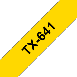 Brother TX-641 Schriftbandkassette 18mm x 15m schwarz auf gelb