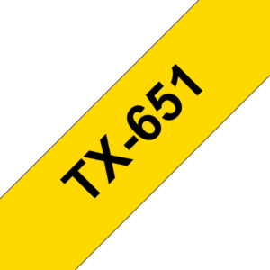 Brother TX-651 Schriftbandkassette 24mm x 15m schwarz auf gelb