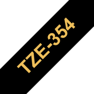 Brother TZe-354 Schriftband gold auf schwarz
