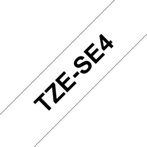 Brother TZe-SE4 laminiertes Band 18mm x 8m schwarz auf weiß