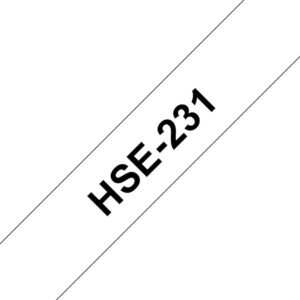 Brother HSE-231 Schrumpfschlauch bedruckbar schwarz/weiß 12mm x 1