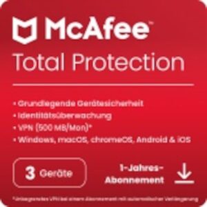 McAfee Total Protection 2022 ESD 3 Geräte 1-Jahres-Lizenz DE/AT