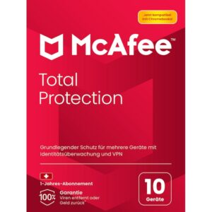 McAfee Total Protection 10-Geräte + Safe Connect (VPN) Premium 1-Jahres-Lizenz