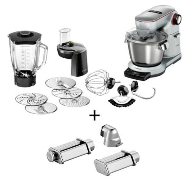 Bosch MUM9DT5S41 OptimMUM Küchenmaschine platinum silber + PastaPassion Set