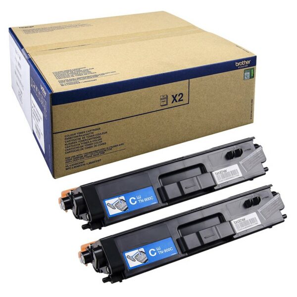 Brother TN-900C Toner Doppelpack cyan Super-Jumbo 12.000S.