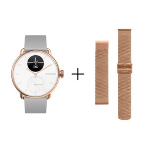 Withings ScanWatch 38 mm rosegold & Milanaise Armband 18mm roségold