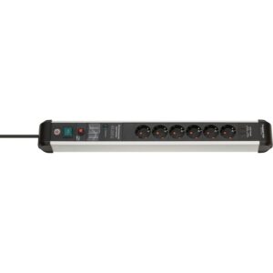 Brennenstuhl Premium-Protect-Line Steckdosenleiste 6fach 3m USB-A/C grau/schwarz