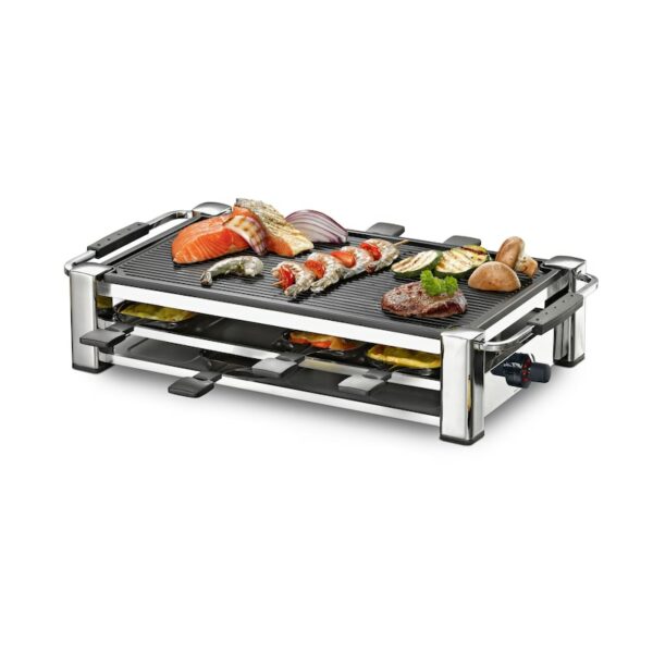 Rommelsbacher RCC 1500 Raclette-Grill Aluminium-Gehäuse verchromt