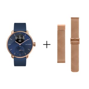 Withings ScanWatch 38 mm rosegold blue & Withings Milanaise Armband roségold