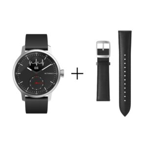 Withings ScanWatch 42 mm schwarz & Withings Leder Armband 20mm schwarz