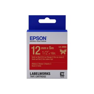 Epson C53S654033 Schriftband LK-4RKK Satinband 12mmx5m gold/rot