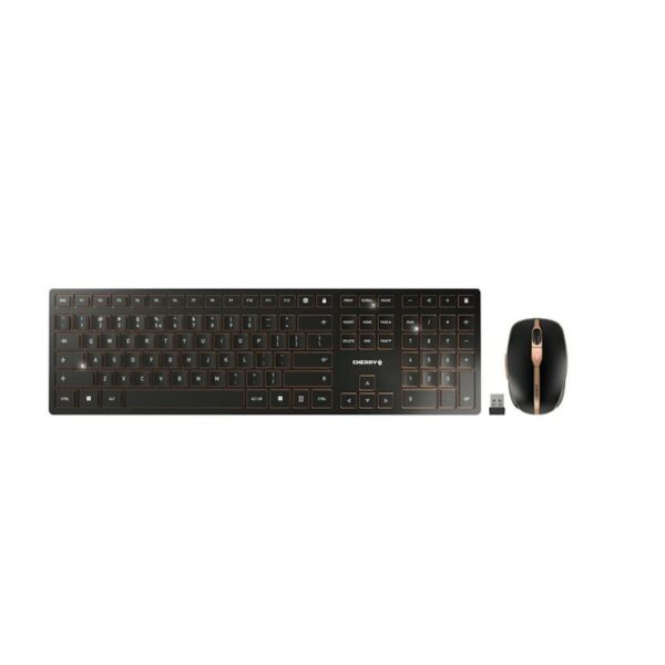 Cherry DW 9000 SLIM Kabellose Maus-Tastaturkombination US-Eng Layout schwarz