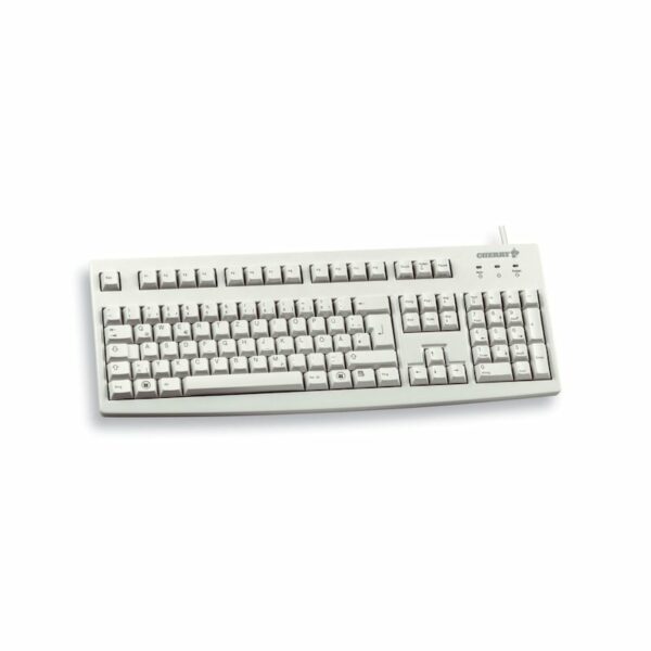 Cherry G83-6104 Tastatur USB US-Englisch Layout mit EURO Symbol hellgrau