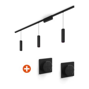 Philips Hue Perifo Basis-Set 3er Pendelleuchte Schwarz inkl. 2 x Tap Dial