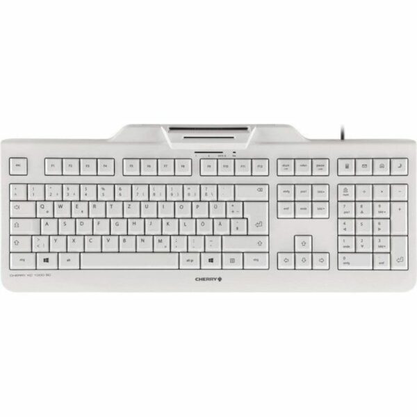 Cherry KC 1000 SC Keyboard mit Smart Card Reader USB PN Layout weiß-grau