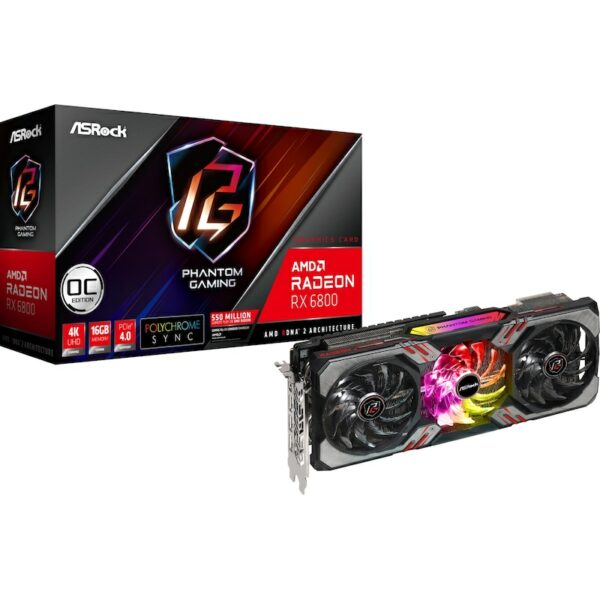 ASROCK Radeon RX 6800 Phantom Gaming D OC 16GB GDDR6 HDMI