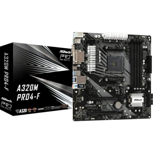 ASRock A320M Pro4-F mATX Mainboard Sockel AM4 VGA/DVI/HDMI/M.2/PS2