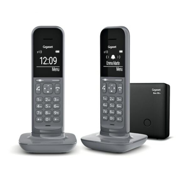 Gigaset CL390A Duo schnurloses Festnetztelefon mit AB grey L36852-H2922-B103