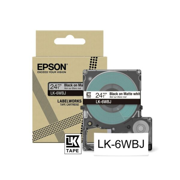 Epson C53S672064 Schriftband LK-6WBJ Matt 24mm x 8m schwarz auf weiß