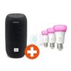 JBL Link Portable Google Sprachsteuerung + Philips Hue White&Col. Amb. 3er Set