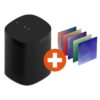 Sonos ONE schwarz Smart Speaker 2. Gen. + Senic Muse Blocks Farbvariante A