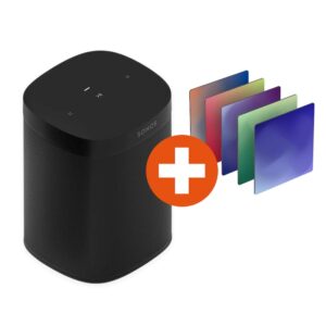 Sonos ONE SL schwarz Smart Speaker + Senic Muse Blocks Farbvariante A