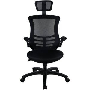 NOVIGAMI Bürodrehstuhl Sprint | Mit Netz-Rückenlehne und Kopfstütze | Schwarz