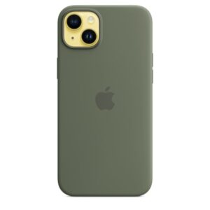 Apple Original iPhone 14 Plus Silikon Case mit MagSafe Oliv